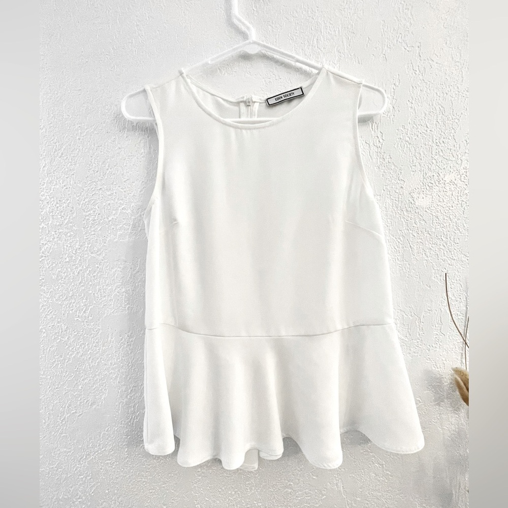 Dressy Peplum Blouse in White